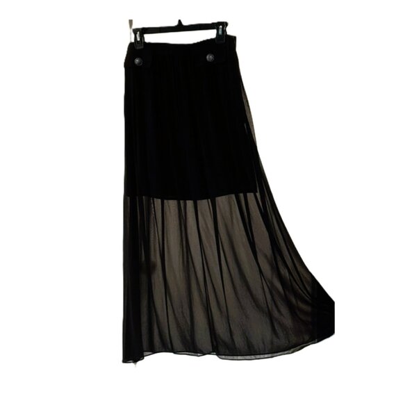 The Kooples sheer, black maxi skirt w/tags sz M - Picture 2 of 7